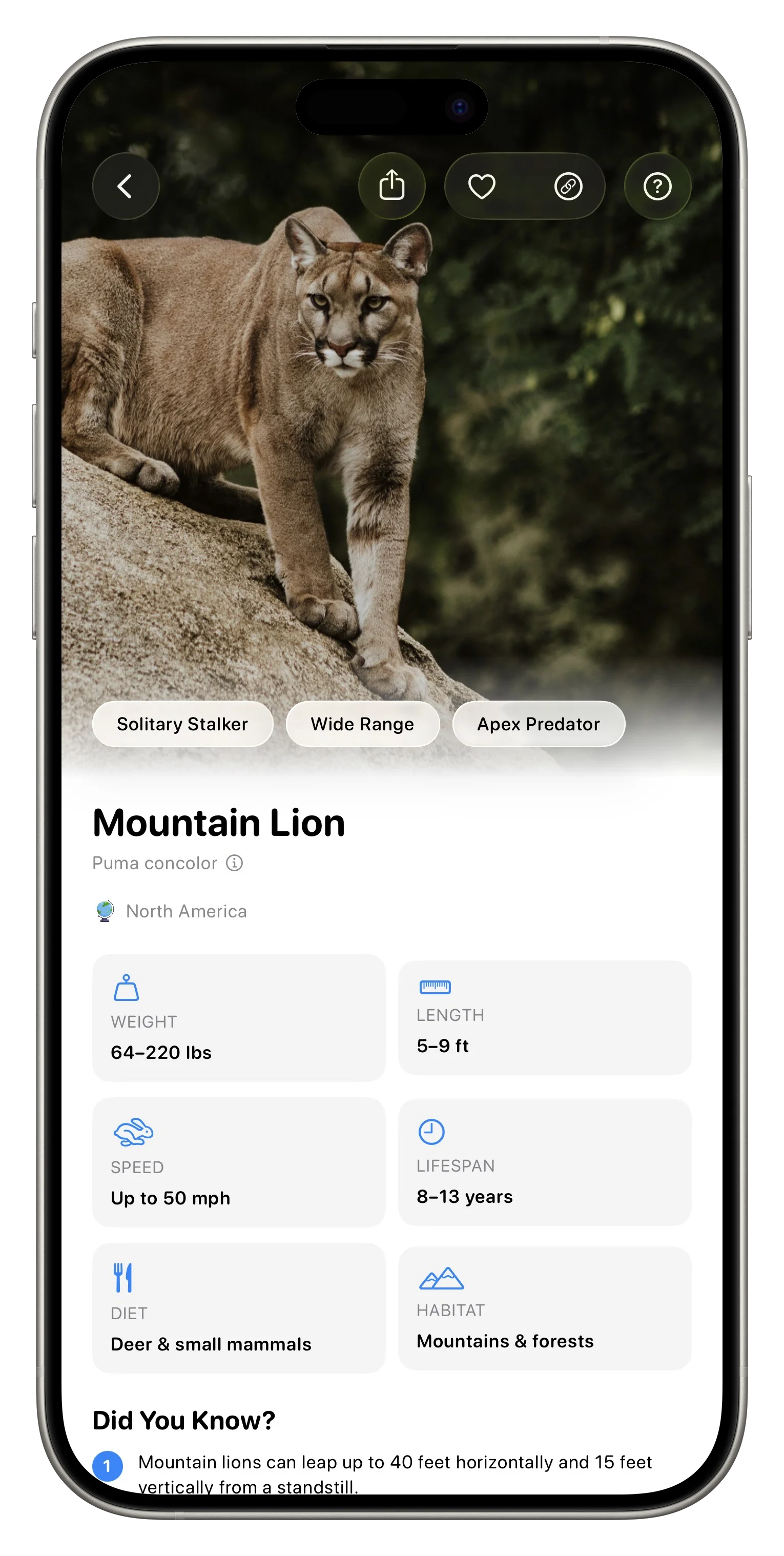 Fauna App Screenshot